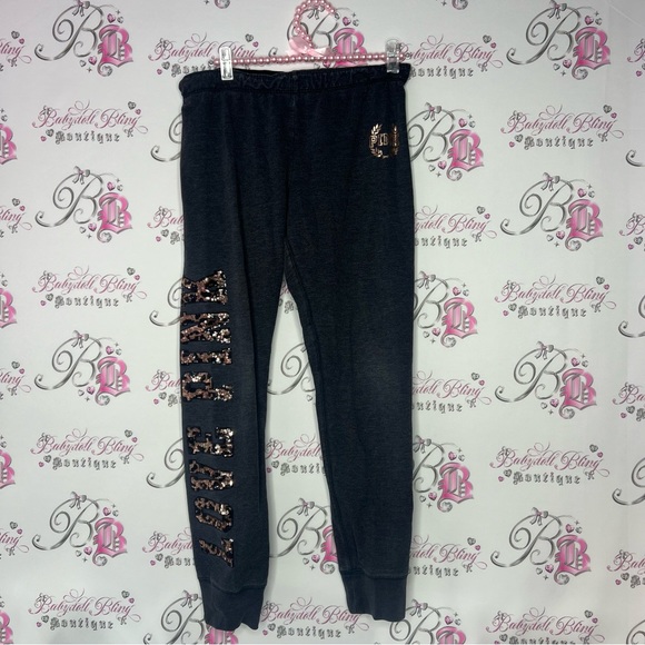 Victoria secret pink sequin jogger pants cheetah print love pink sweat pants y2k - Picture 7 of 13